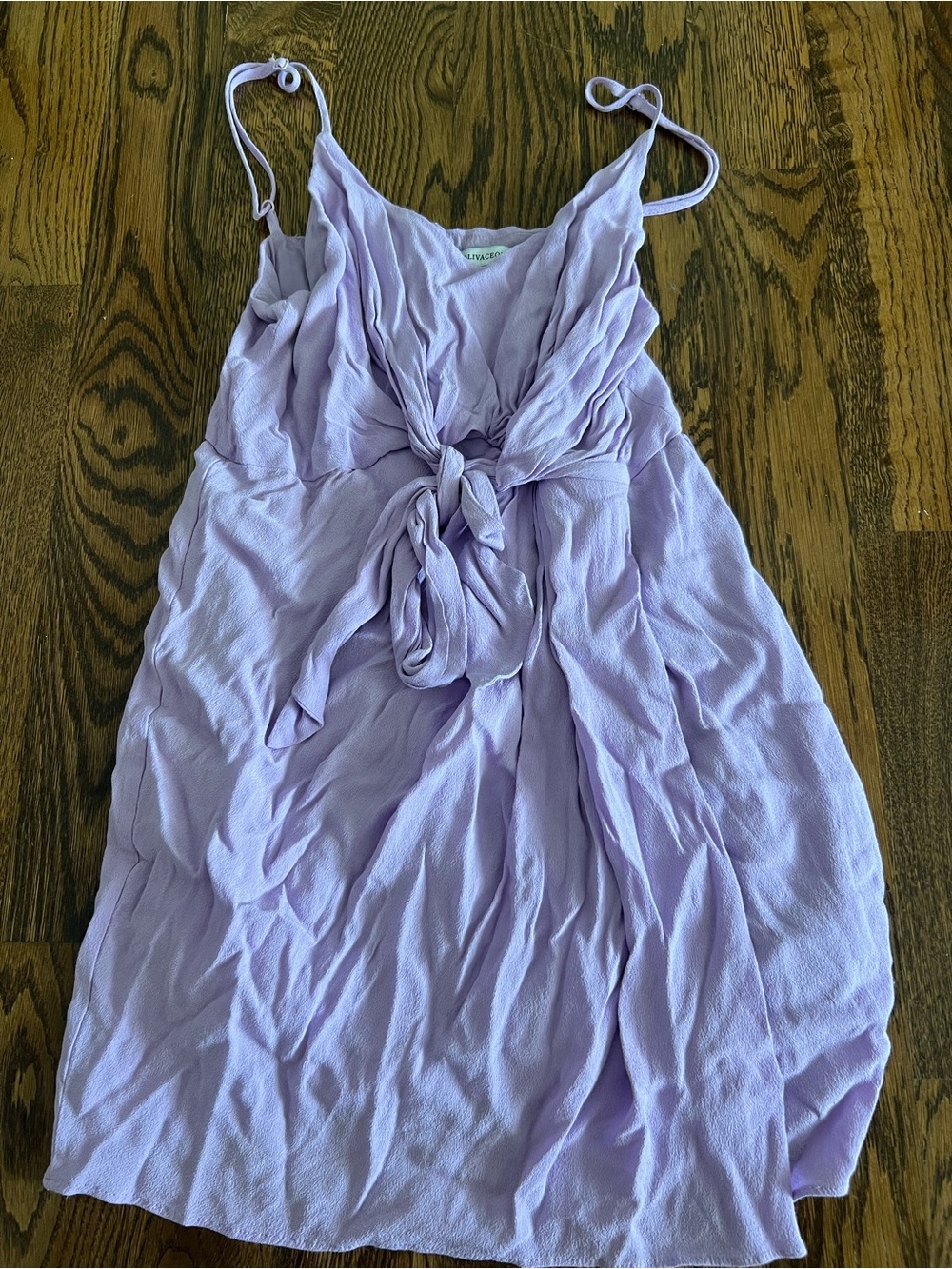 Olivaceous Lavender Tie-Front Mini Dress